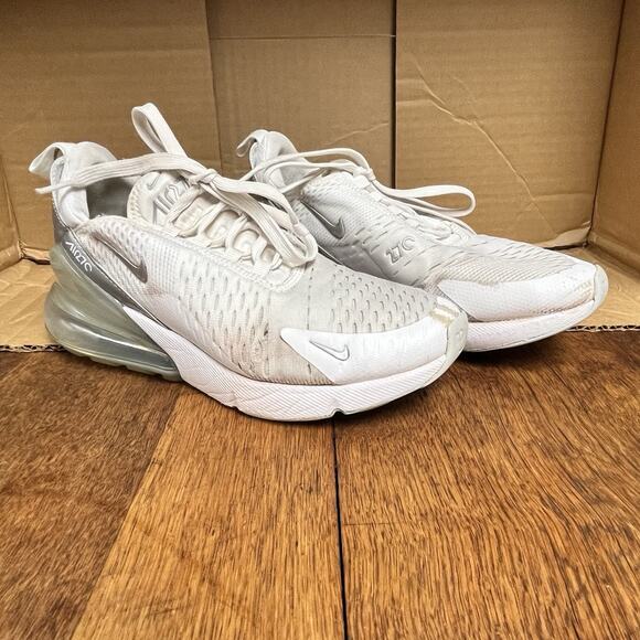 Nike Air Max 270 Low White Running Shoes AH8050-100 Men’s Size 6 - Picture 1 of 11